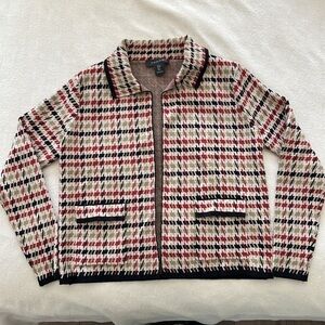 Elegant Houndstooth Open Jacket